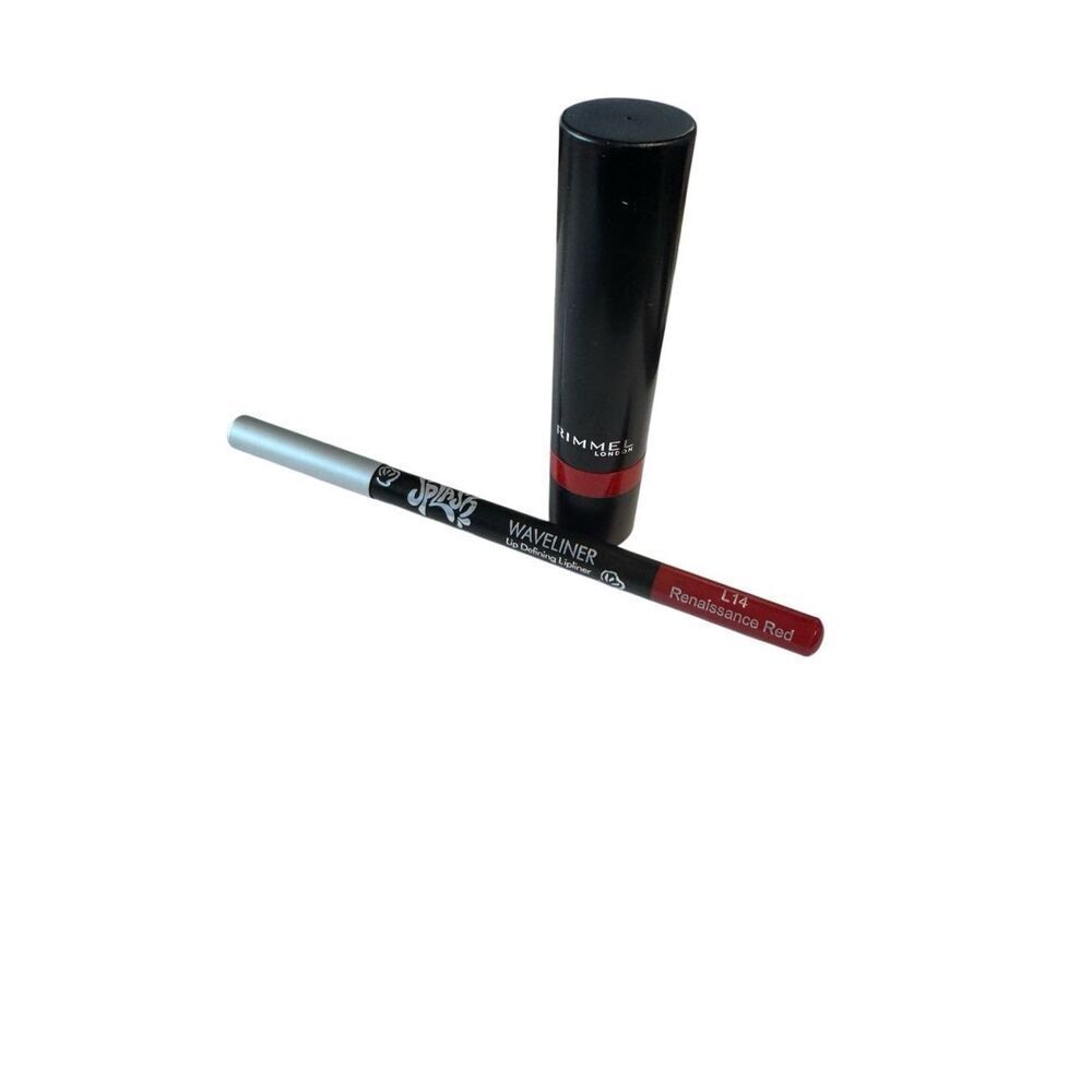 Rimmel London Hollywood Red Lipstick splash Waveliner Lip liner Set - Picture 12 of 13